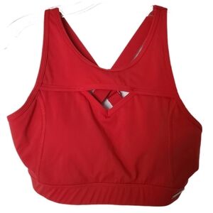 1st Phorm Women's Go All‎ Out High Impact Red Racerback Scoop Neck Sports Bra